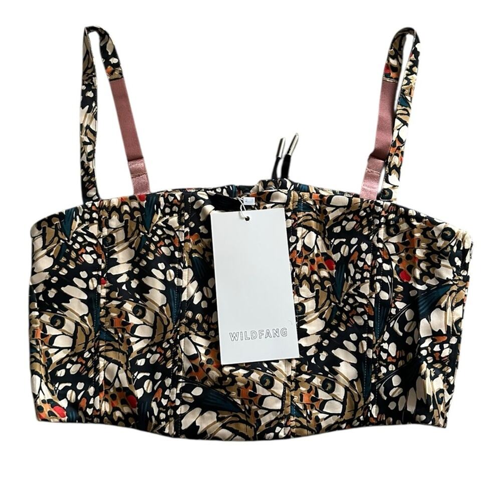 Wildfang The Empower 6-Way Corset Butterfly Patterned Bustier Size XL NWT